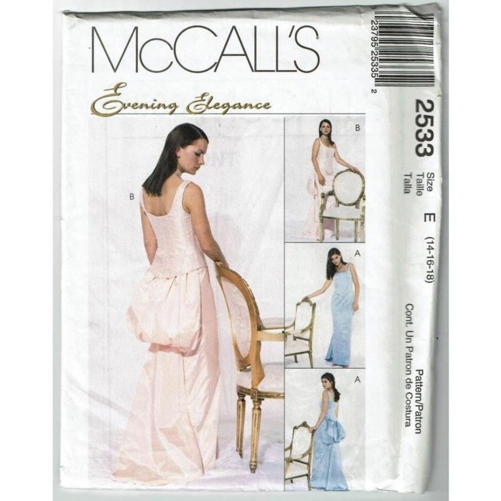 McCall's Sewing Pattern 2533 Gown Formal Evening Misses Size 14-18